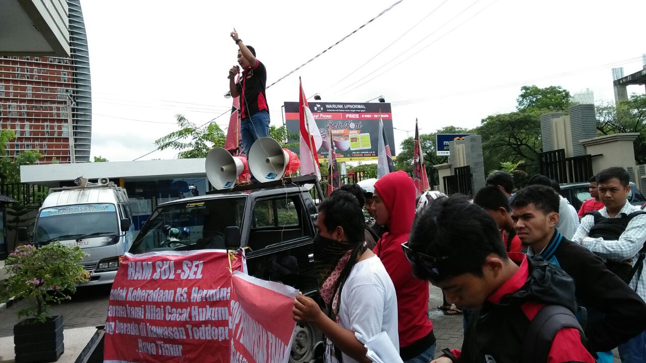Aktivis HAM Sul-Sel Kembali Memprotes Pembangunan RS. Hermina Makassar