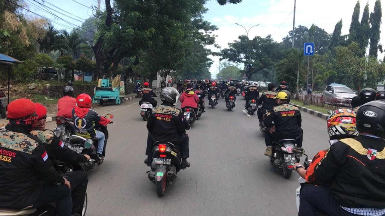 NH dan Ratusan Motor Kawal Kedatangan Airlangga Hartarto di Makassar