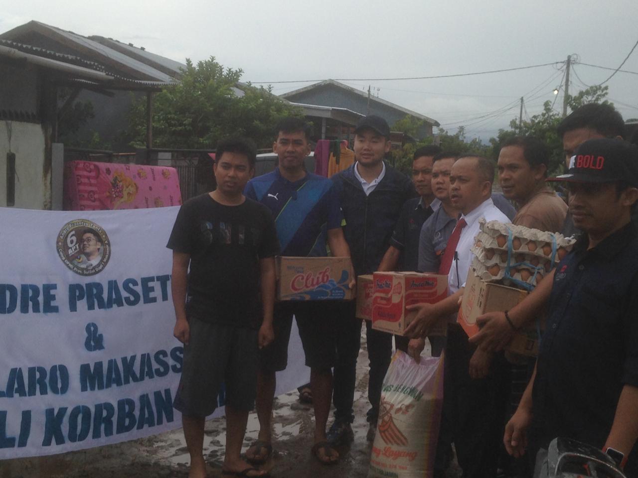Andre Prasetyo Tanta Kunjungi Korban Banjir Sungguminasa Gowa