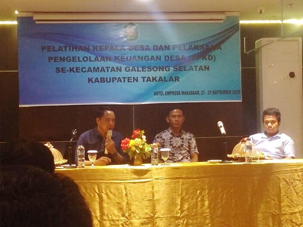 Pemkab Takalar Gelar Pelatihan Kepala Desa Dan Pelaksana Pengelolaan Keuangan Desa Se Kecamatan Galesong Selatan