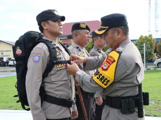 Kapolres Jeneponto Pimpin Apel Pergeseran Pasukan Pengamanan TPS Pemilu 2024
