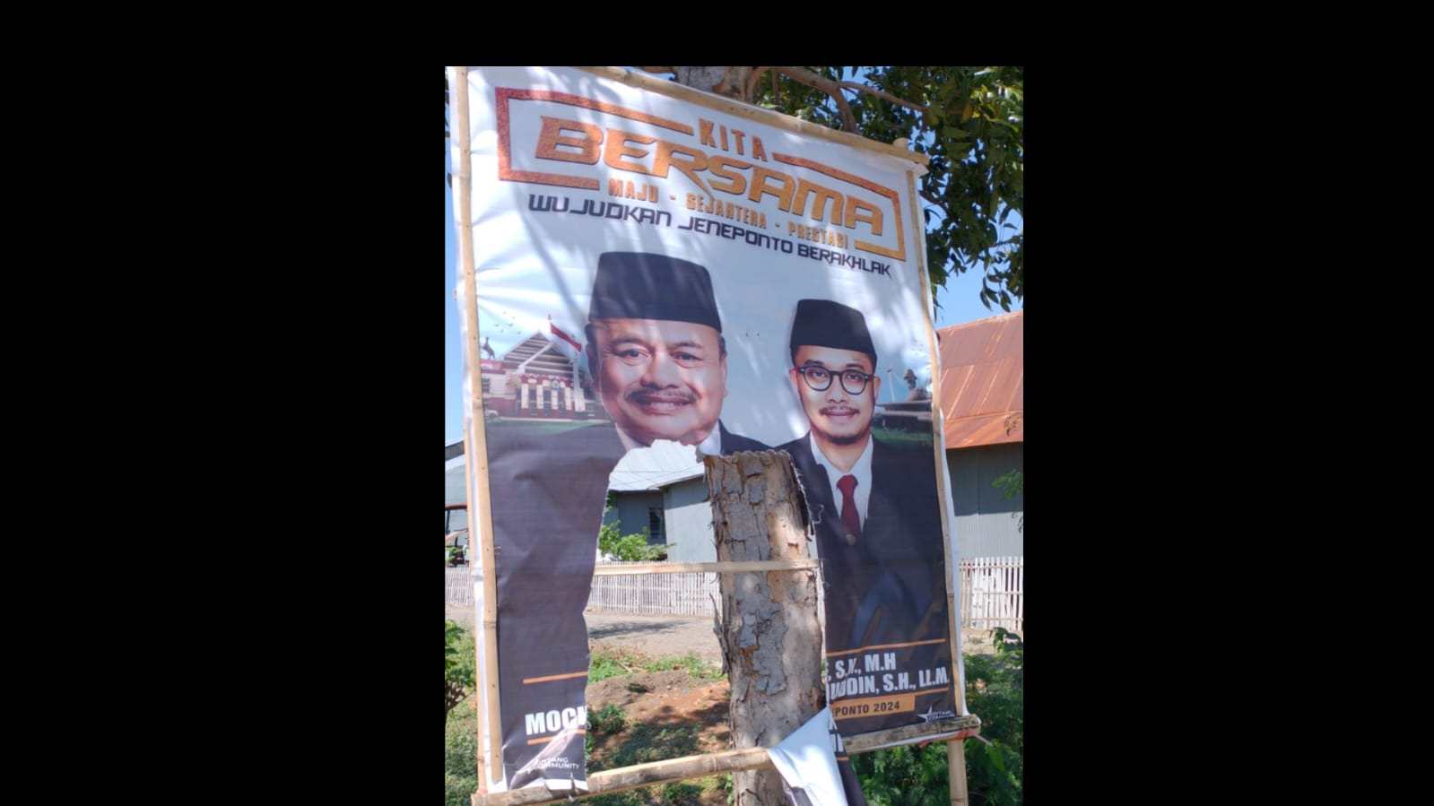 Lagi Baliho Paslon MSP-Qalby Dirusak OTK di Jeneponto