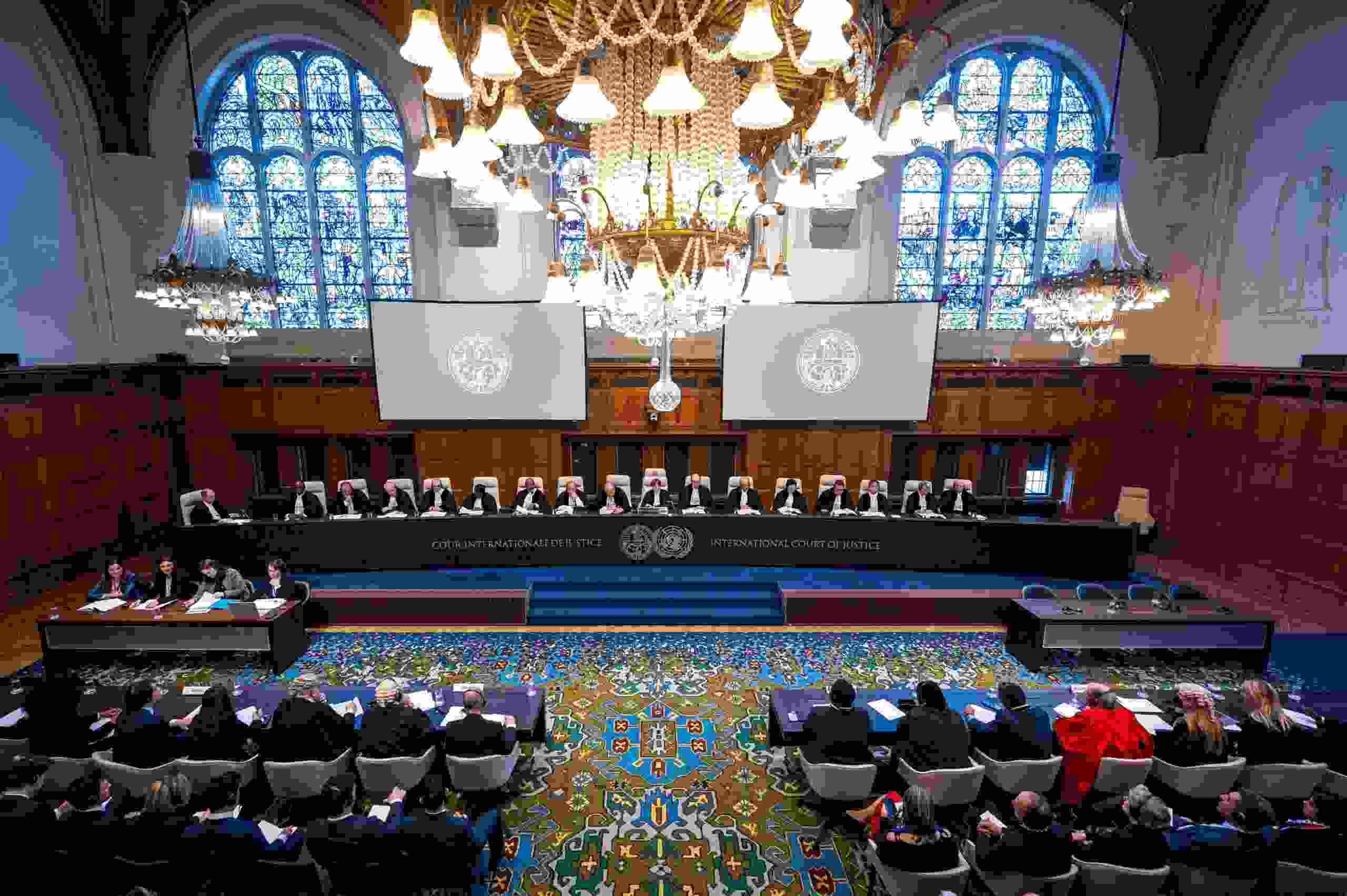 Mahkamah Internasional Saat Pembacaan Hasil Keputusan di Den Haag Belanda