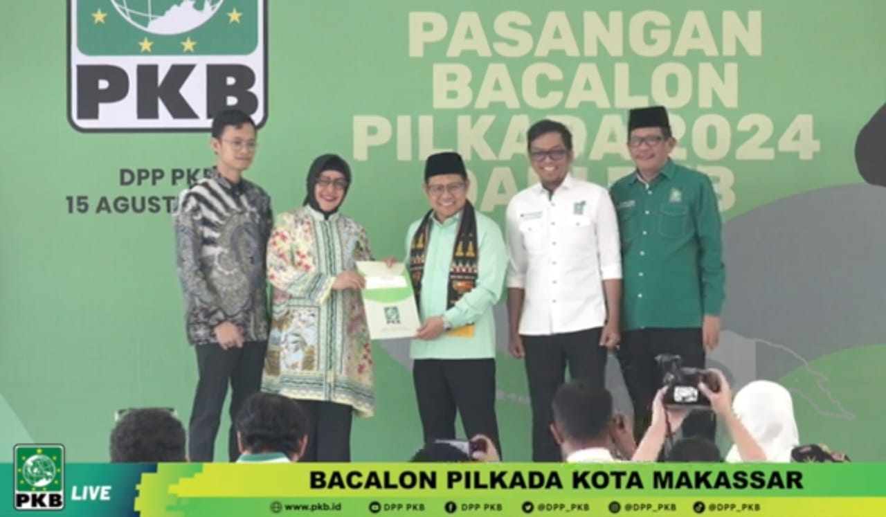 Indira-Ilham Resmi Kantongi B1-KWK dari PKB Untuk Pilwakot Makassar 2024