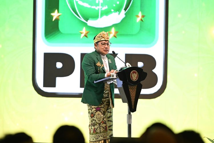 Ketua Umum PKB Muhaimin Iskandar Saat Berpidato Pada Pembukaan Muktamar VI PKB