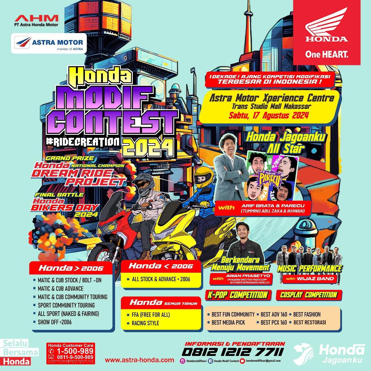 Makassar Jadi Tuan Rumah Honda Modif Contest 2024 Ajang Modifikasi Sepeda Motor Terbesar di Indonesia