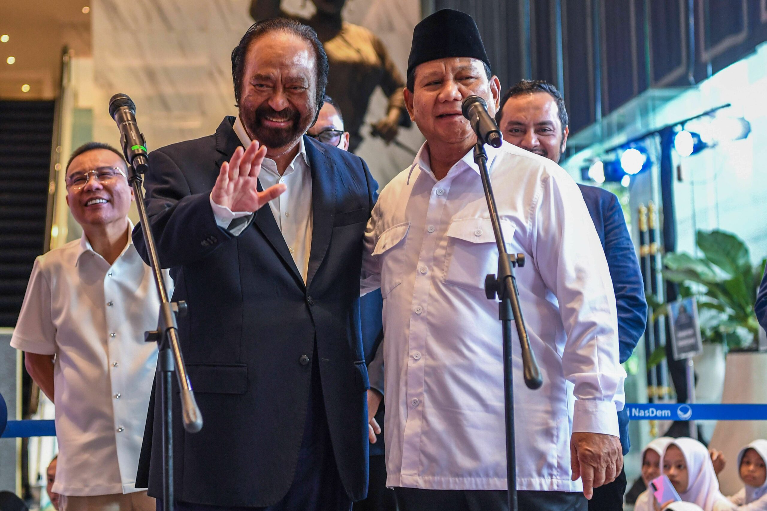 Presiden Terpilih Prabowo Subianto Bersama Ketua Umum Partai NasDem Surya Paloh