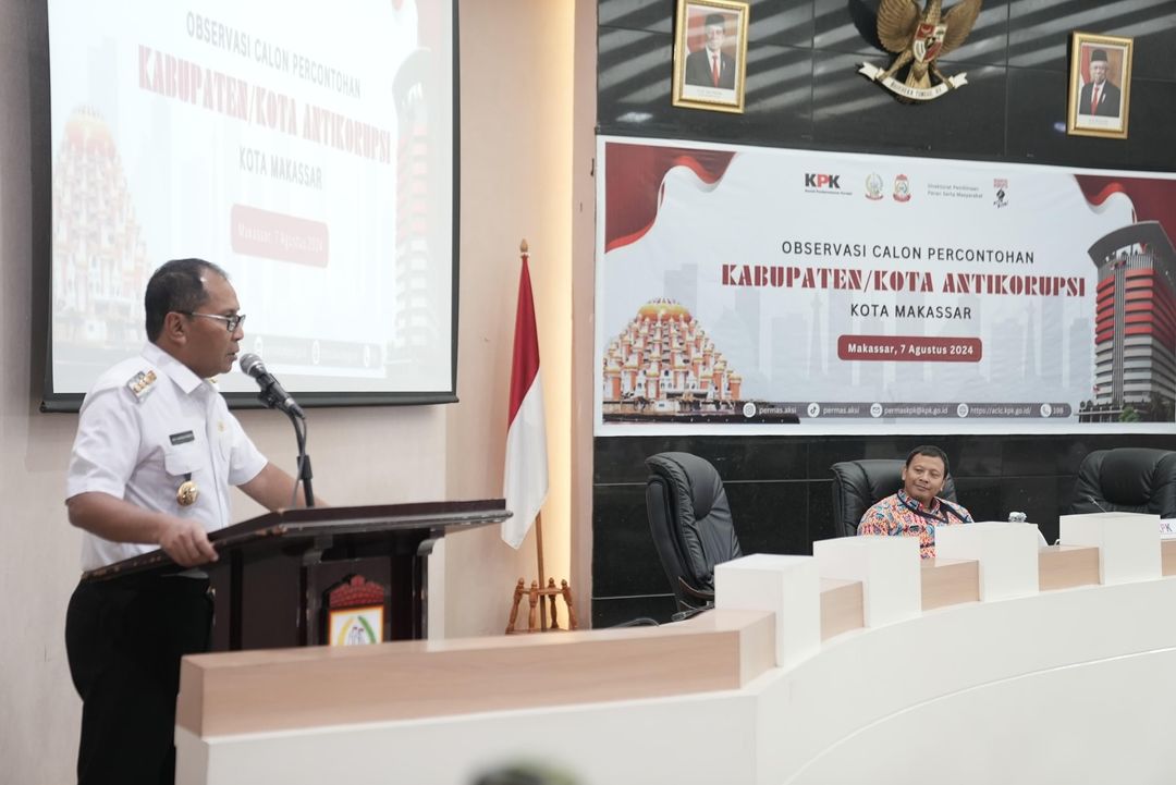 Camat Rappocini M. Aminuddin, S.Sos., M.AP menghadiri kegiatan agenda Observasi Percontohan Kabupaten/Kota Anti Korupsi yang diselenggarakan oleh Komisi Pemberantasan Korupsi (KPK) RI. (Ist)