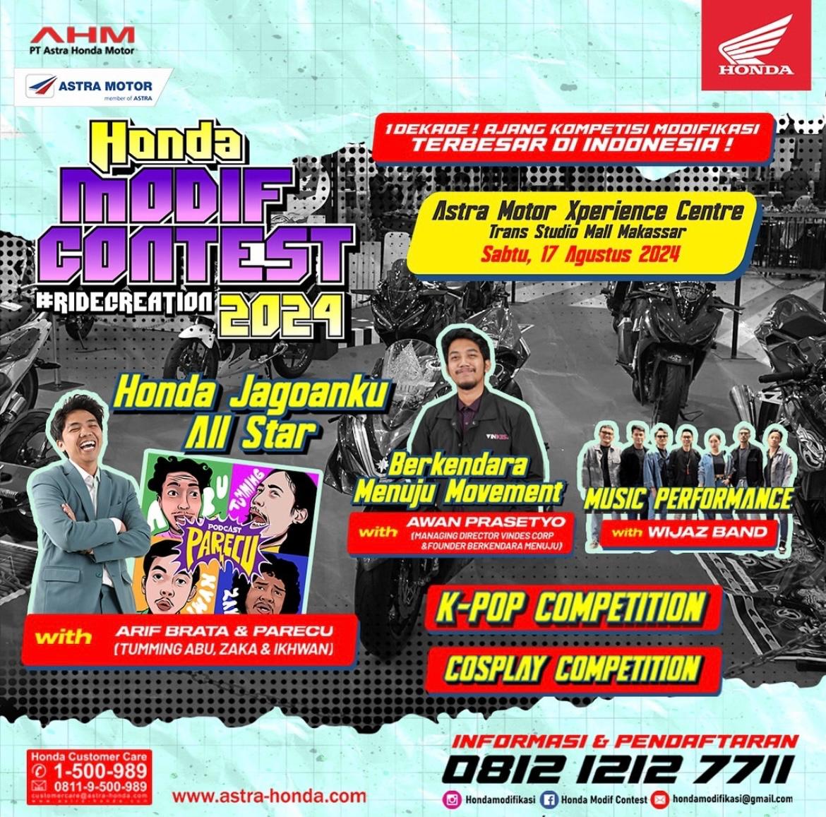 Makassar Jadi Tuan Rumah Honda Modif Contest #RideCreation 2024: Terbesar di Indonesia.