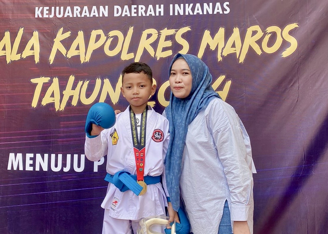 Muhammad Bilal Sabet Emas di Kejurda Inkanas Kapolres Maros 2024