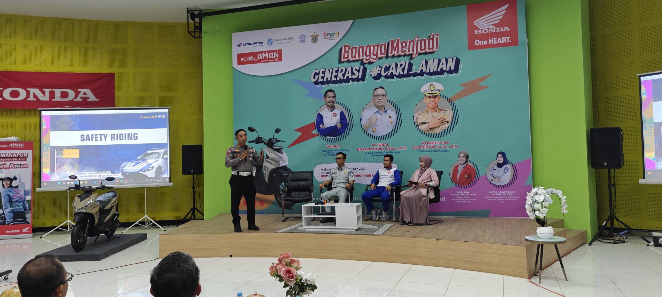 Asmo Sulsel Gandeng Dirlantas Polda Sulsel Edukasi Keselamatan Berkendara di Unhas