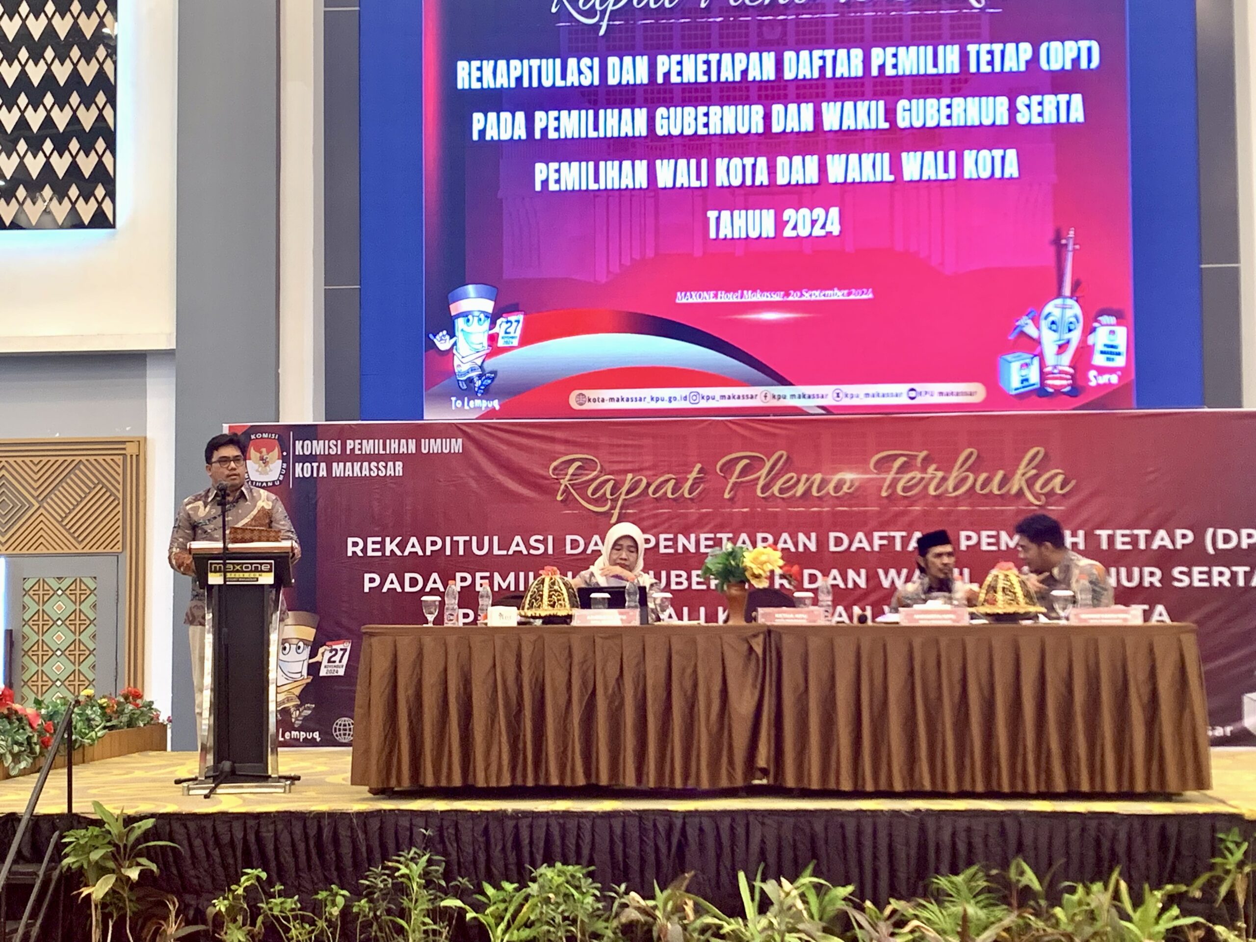 KPU Makassar Gelar Rapat Pleno Terbuka Rekapitulasi dan Penetapan DPT untuk Pilkada 2024