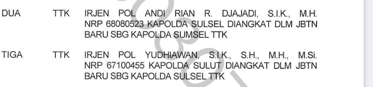 Kapolda Andi Rian Dikabarkan Tinggalkan Polda Sulsel Berikut Penggantinya! Kapolda Andi Rian Dikabarkan Tinggalkan Polda Sulsel Berikut Penggantinya!