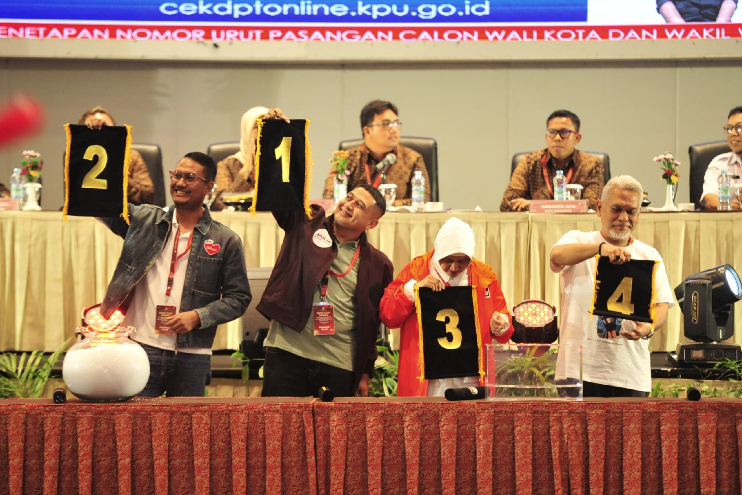 Nomor Urut Paslon di Pilkada Makassar 2024: MULIA 1, SEHATI 2, INIMI 3, AMAN 4