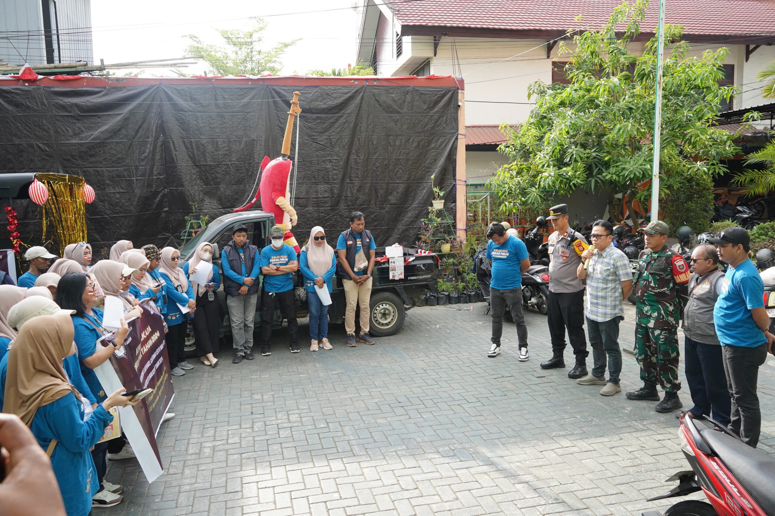 Pelaksanaan Kirab Pemilu 2024 Kecamatan Rappocini Kota Makassar Sulawesi Selatan