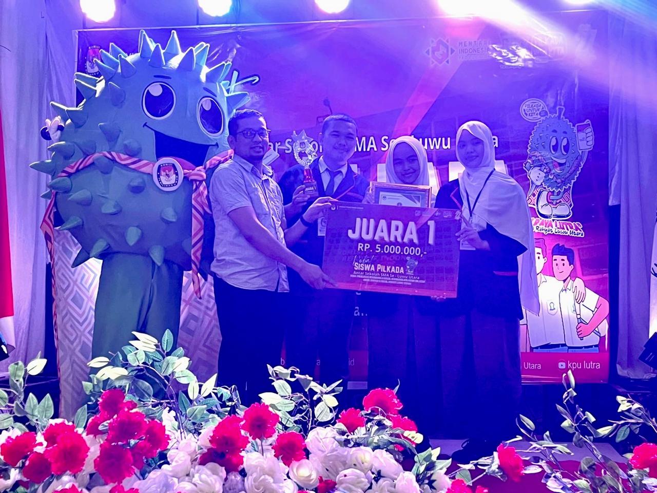 SMAN 8 Luwu Utara Juarai Lomba Debat Siswa Pilkada KPU Lutra