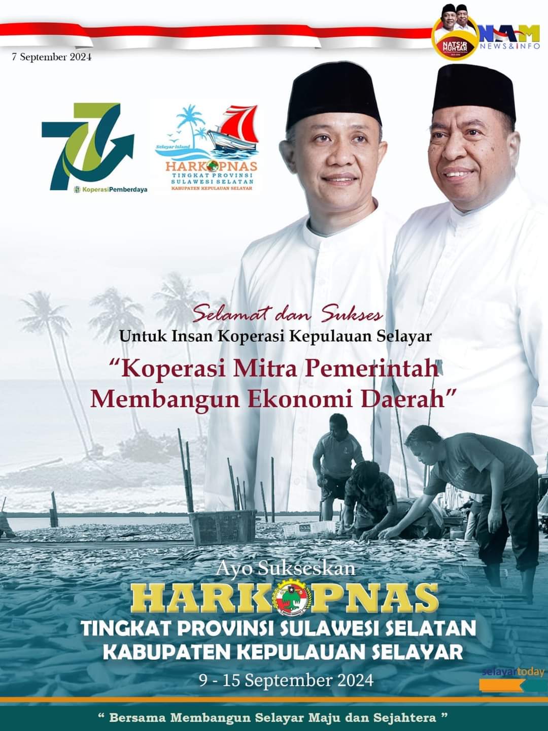 Calon Bupati dan Wakil Bupati Kepulauan Selayar Ucapkan Selamat Hari Koperasi Nasional ke 77