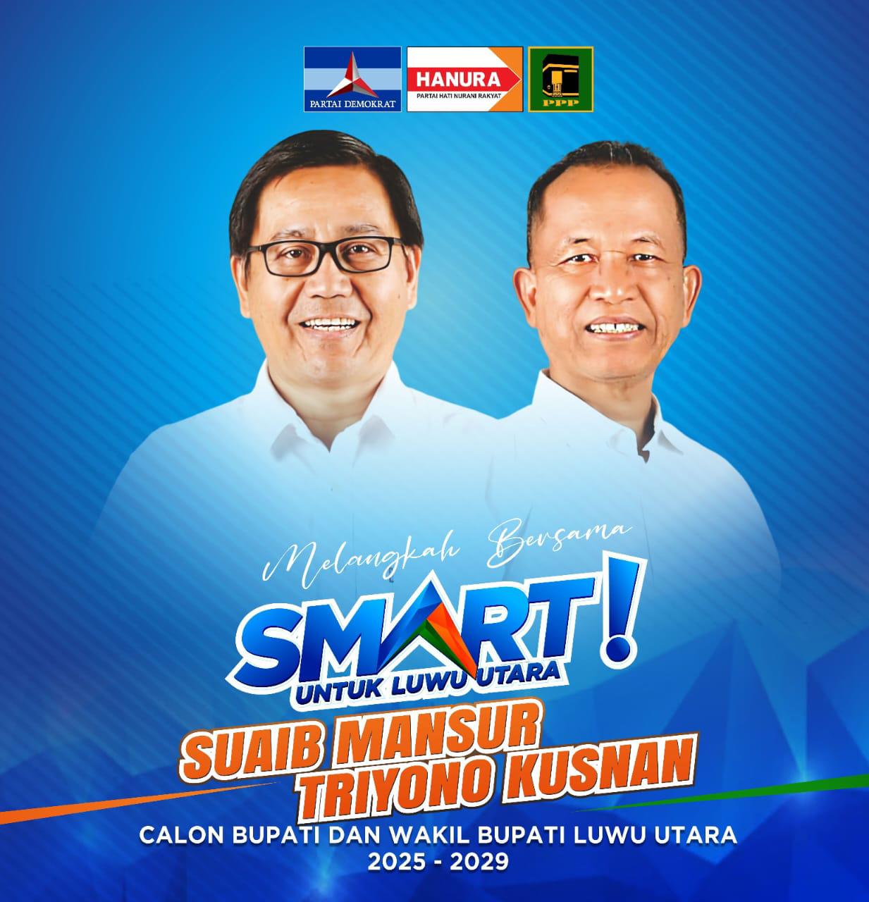 Calon Bupati dan Wakil Bupati Luwu Utara Suiab Mansur-Triono Kusnan (SMART) Rival Pasau