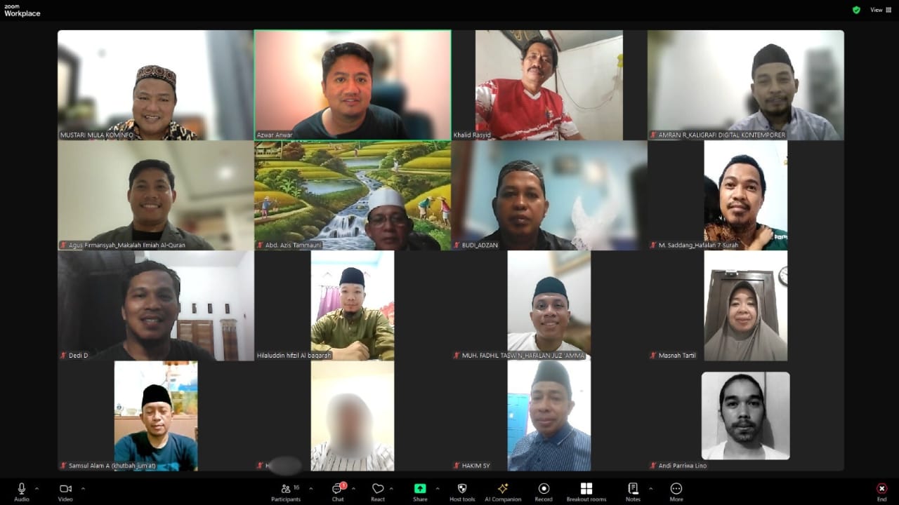13 Kafilah Sulbar Mengikuti Training Center Secara Virtual Menuju Persiapan MTQ Nasional VII 2024