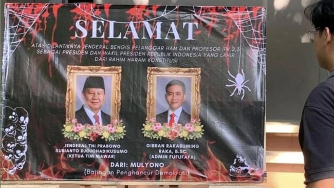 BEM Fisip Unair Kritik Pelantikan Prabowo Gibran Lewat Karangan Bunga