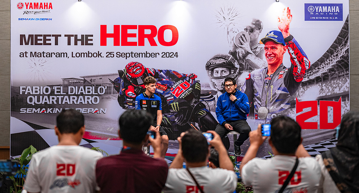 Fabio 'El Diablo' Quartararo Saat Acara Meet & Greet Dengan Konsumen dan Komunitas Yamaha di Mandalika