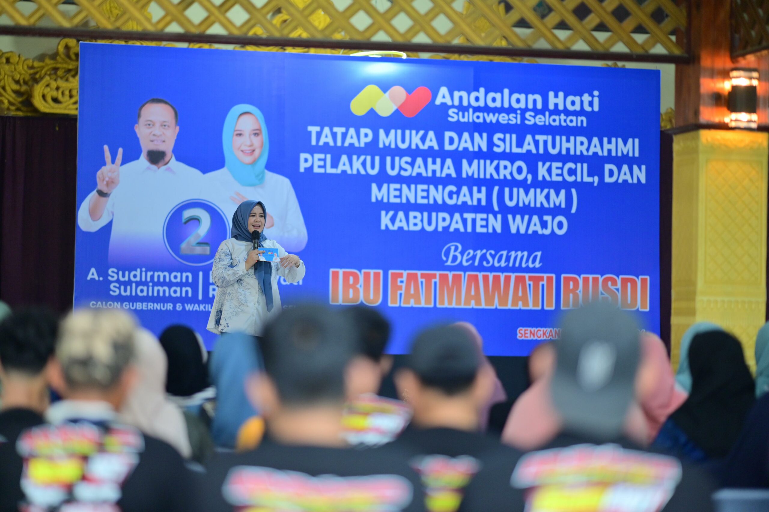 Fatmawati Rusdi Saat Menghadiri Tatap Muka dan Silaturahmi Dengan Pelaku UMKM di Wajo
