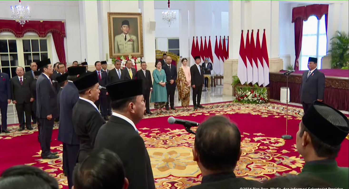 Presiden Prabowo Resmi Lantik 53 Menteri Kabinet Merah Putih