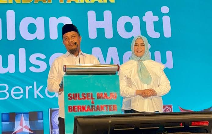 Pasangan calon Gubernur dan Wakil Gubernur Sulsel nomor urut 02, Andi Sudirman Sulaiman-Fatmawati Rusdi (Andalan Hati)