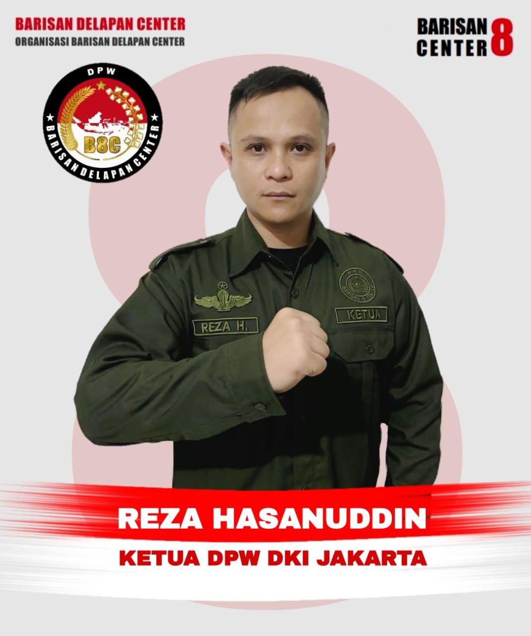 Raza Hasanuddin, Ketua Barisan Delapan Center DKI Jakarta