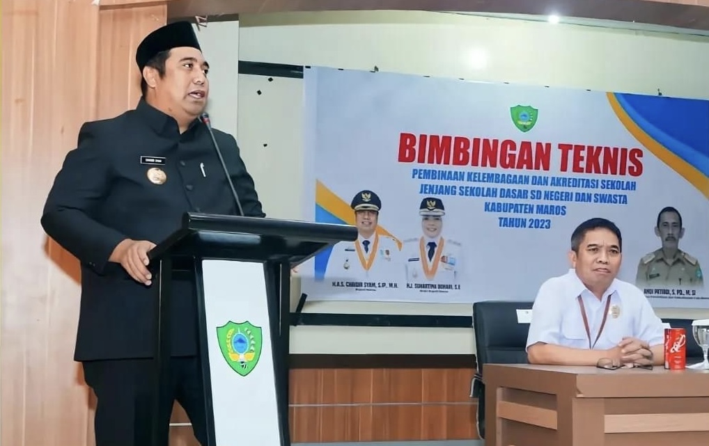 Bupati Maros Buka Kegiatan Bimtek Pembinaan Kelembagaan dan Akreditasi Sekolah Dasar