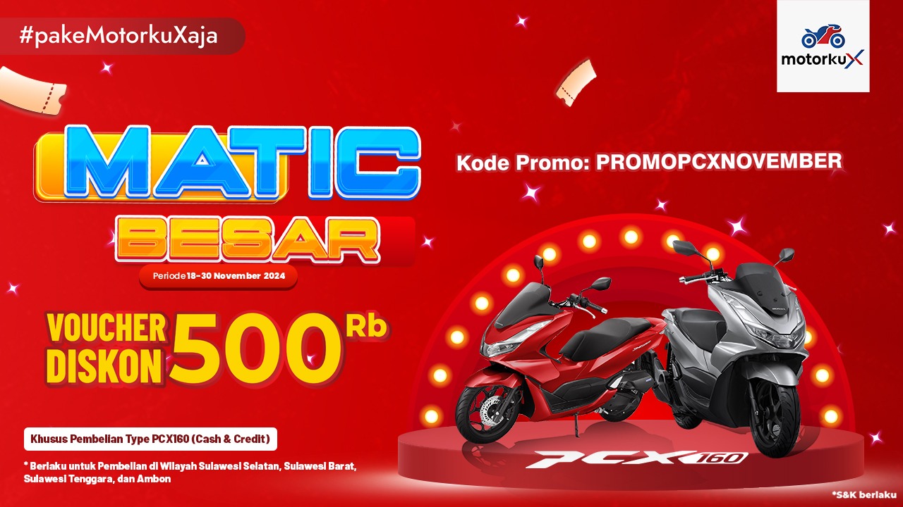 Dapatkan Diskon Rp500 Ribu untuk PCX160 dengan Aplikasi MotorkuX