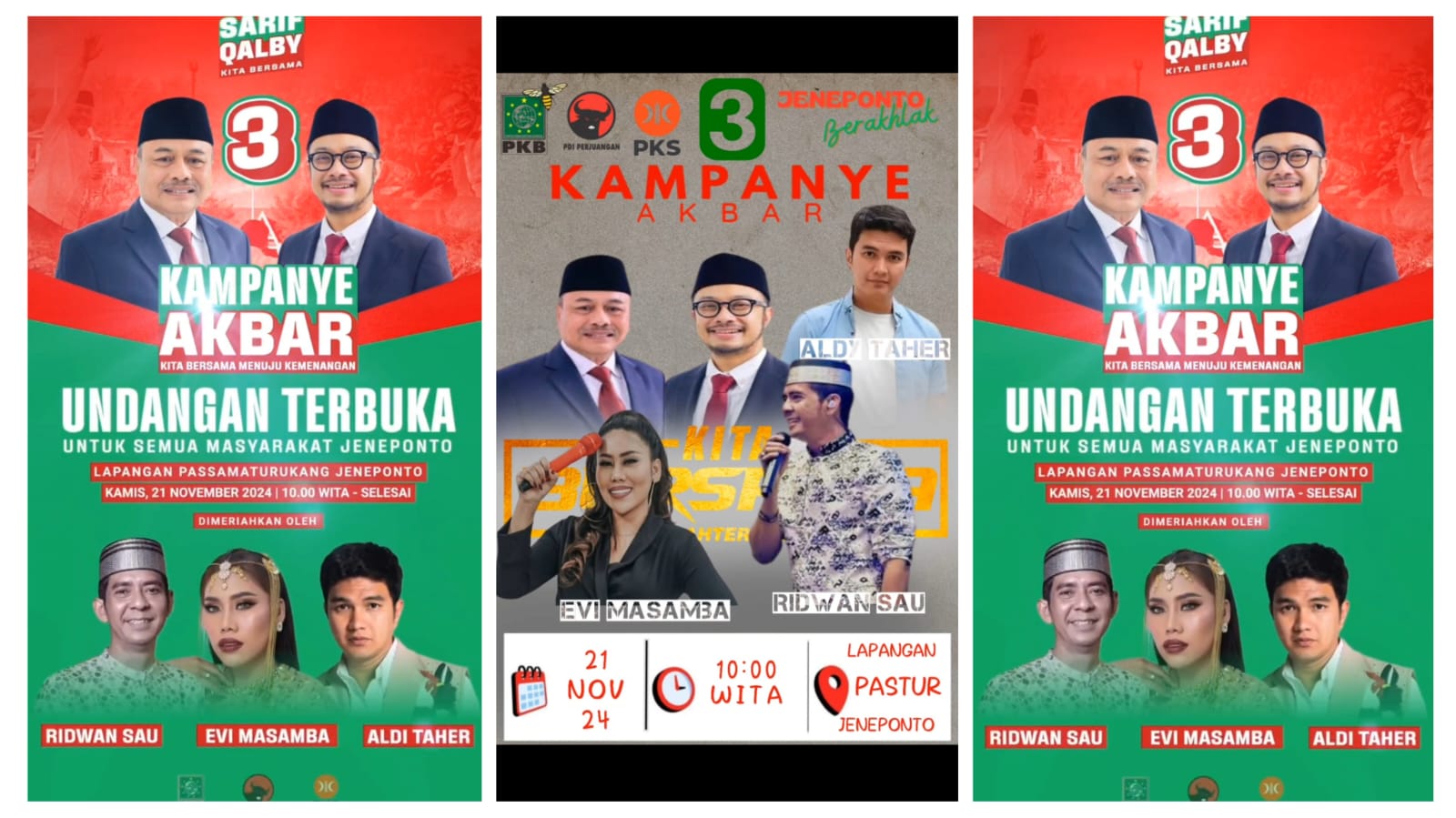 Ayo Meriahkan Kampanye Akbar Paslon Nomor 3 Sarif-Qalby, Hadirkan Artis Ibukota Multitalenta