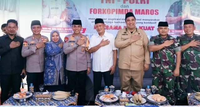 Bupati Maros dan Forkopimda Hadiri Acara Jum'at Curhat TNI-POLRI
