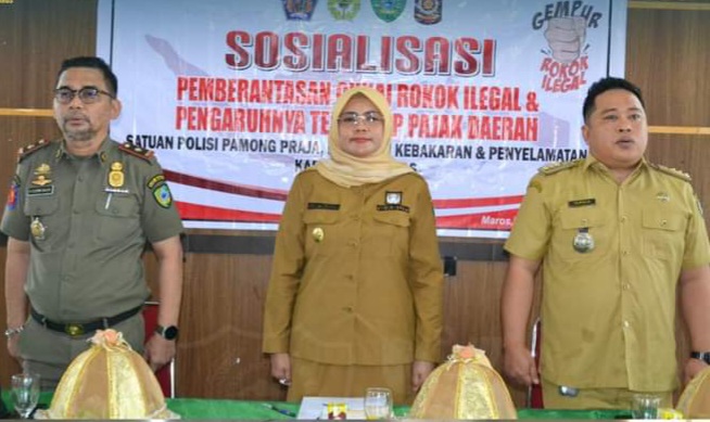 Pemkab Maros Gelar Sosialisasi Dampak Rokok Ilegal Terhadap Pendapatan Daerah