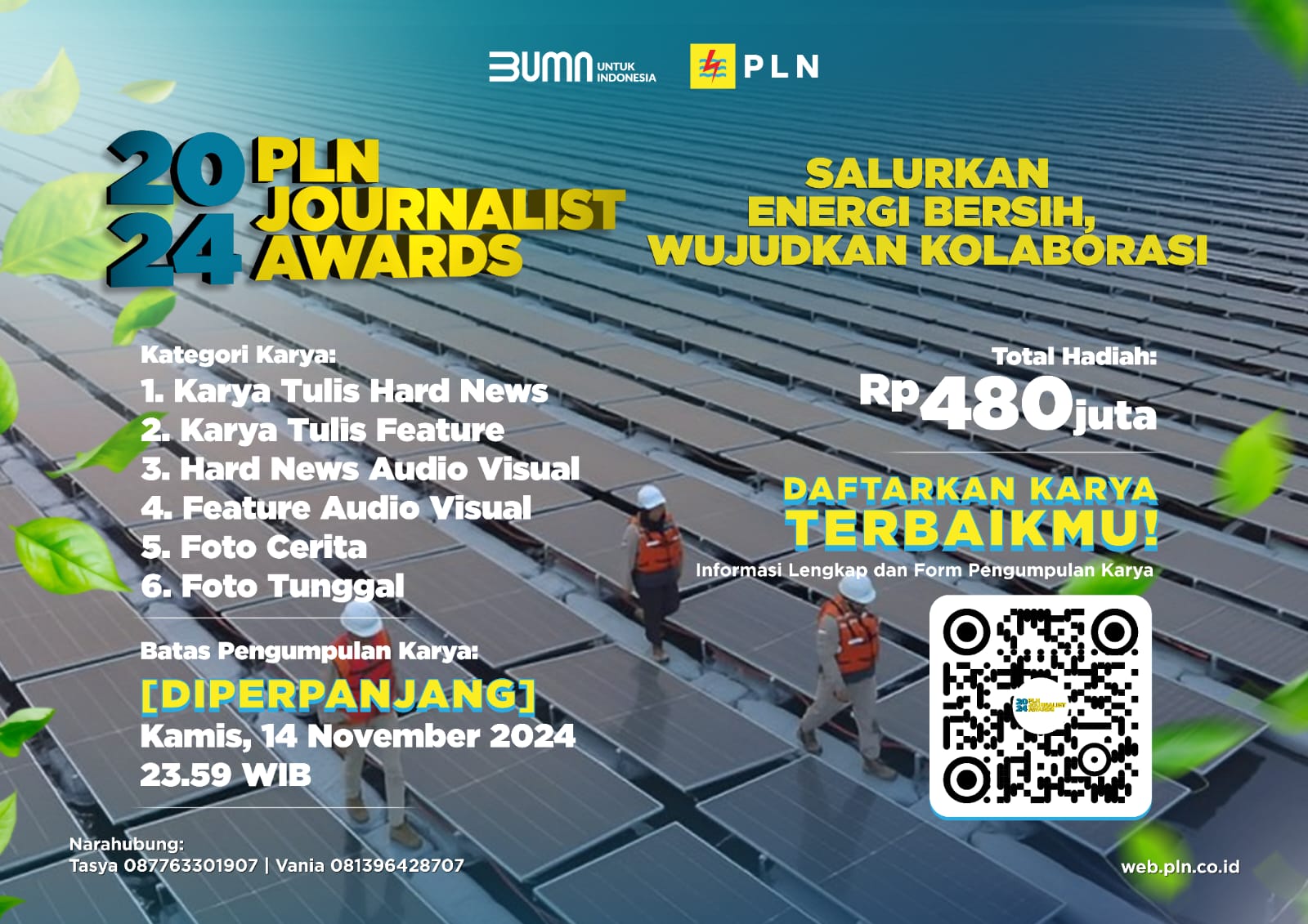 Pendaftaran PLN Journalist Award 2024 Diperpanjang hingga 14 November 2024