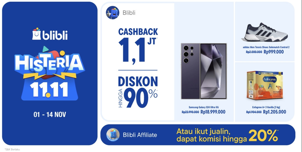 Promo 11.11 Blibli Akan Hadir. (Ist)