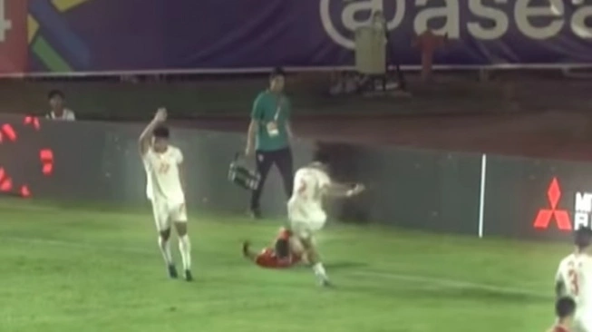 Insiden Pemain Myanmar Tendang Bola Ke Kepala Marselino Ferdinan