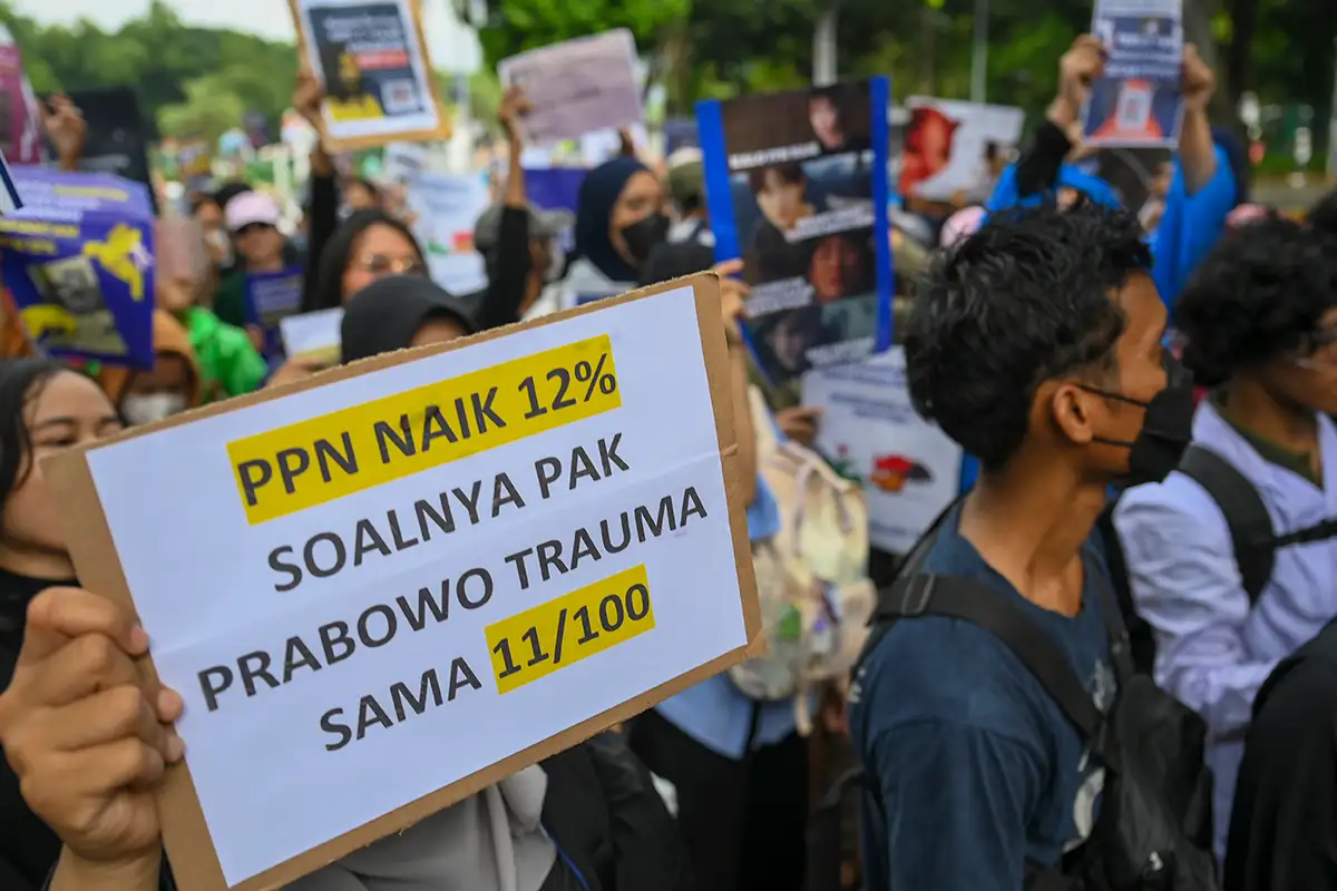 Pengunjuk Rasa Protes Menolak Kenaikan PPN 12 Persen