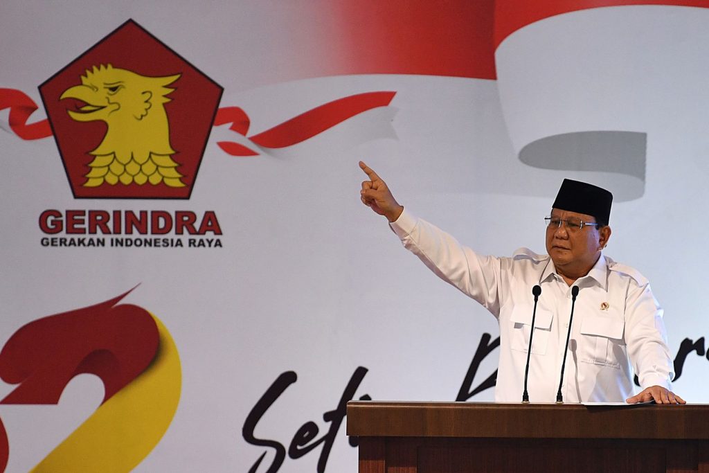 Ketua Umum Partai Gerakan Indonesia Raya (Gerindra), Prabowo Subianto