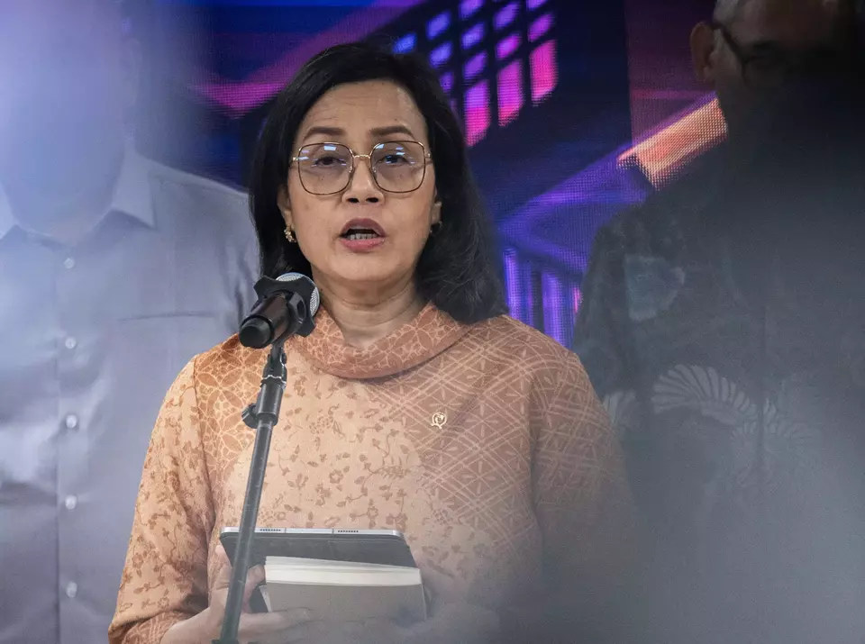 Menteri Keuangan, Sri Mulyani Saat Konferensi Pers Hasil Lelang SUN