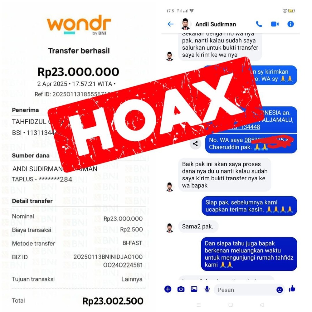 Waspada Hoaks, Pemprov Sulsel Pastikan Donasi Gubernur Andi Sudirman Palsu