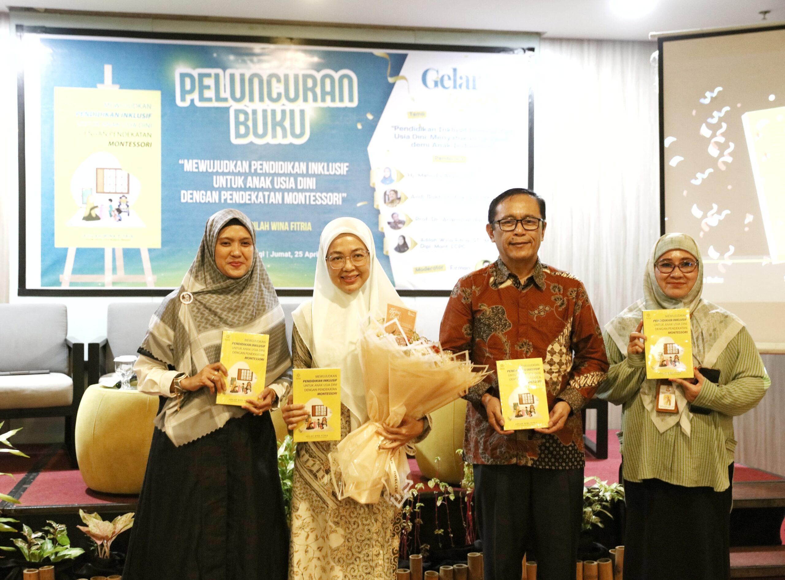 Bunda PAUD Melinda Aksa Saat Menghadiri Peluncuran Buku Karya Adilah Wina Fitria