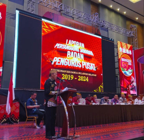 Laporan Pertanggung Jawaban Badan Pengurus Pusat Oleh Ketua Umum Kerukunan Keluarga Sulawesi Selatan Periode 2019-2024, Muchlis Patahna