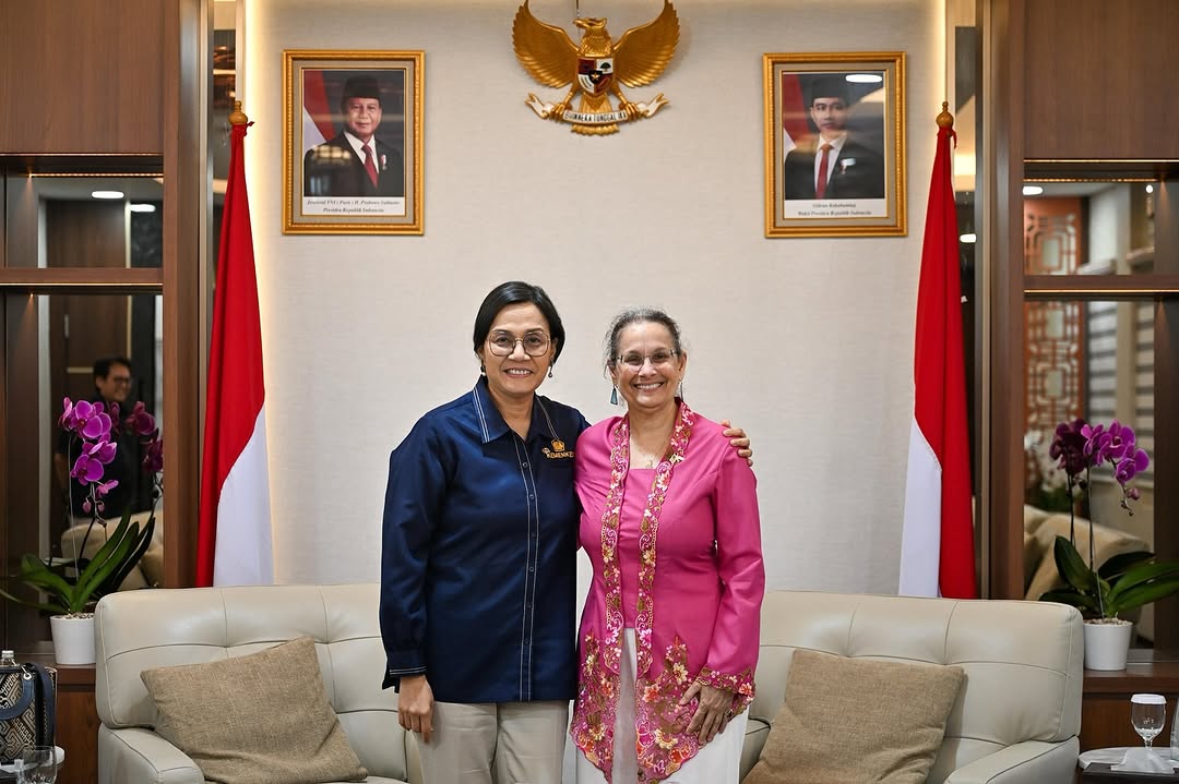Menteri Keuangan Sri Mulyani Saat Temui Duta Besar Amerika Serikat Untuk Indonesia Kamala Shirin Lakhdir