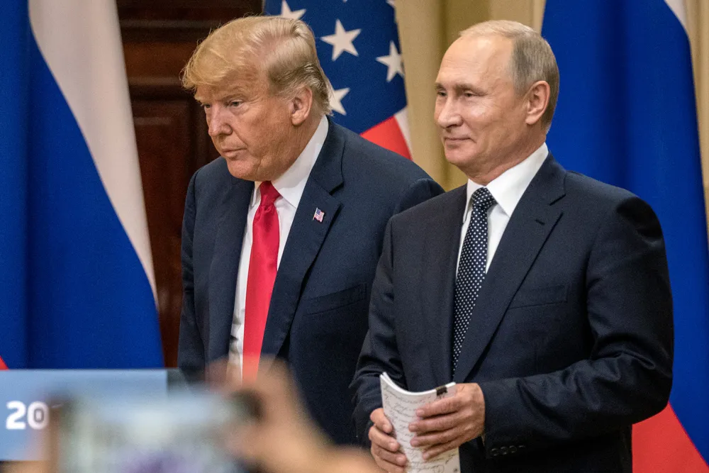 Presiden AS, Donald Trump Bersama Presiden Rusia, Vladimir Putin