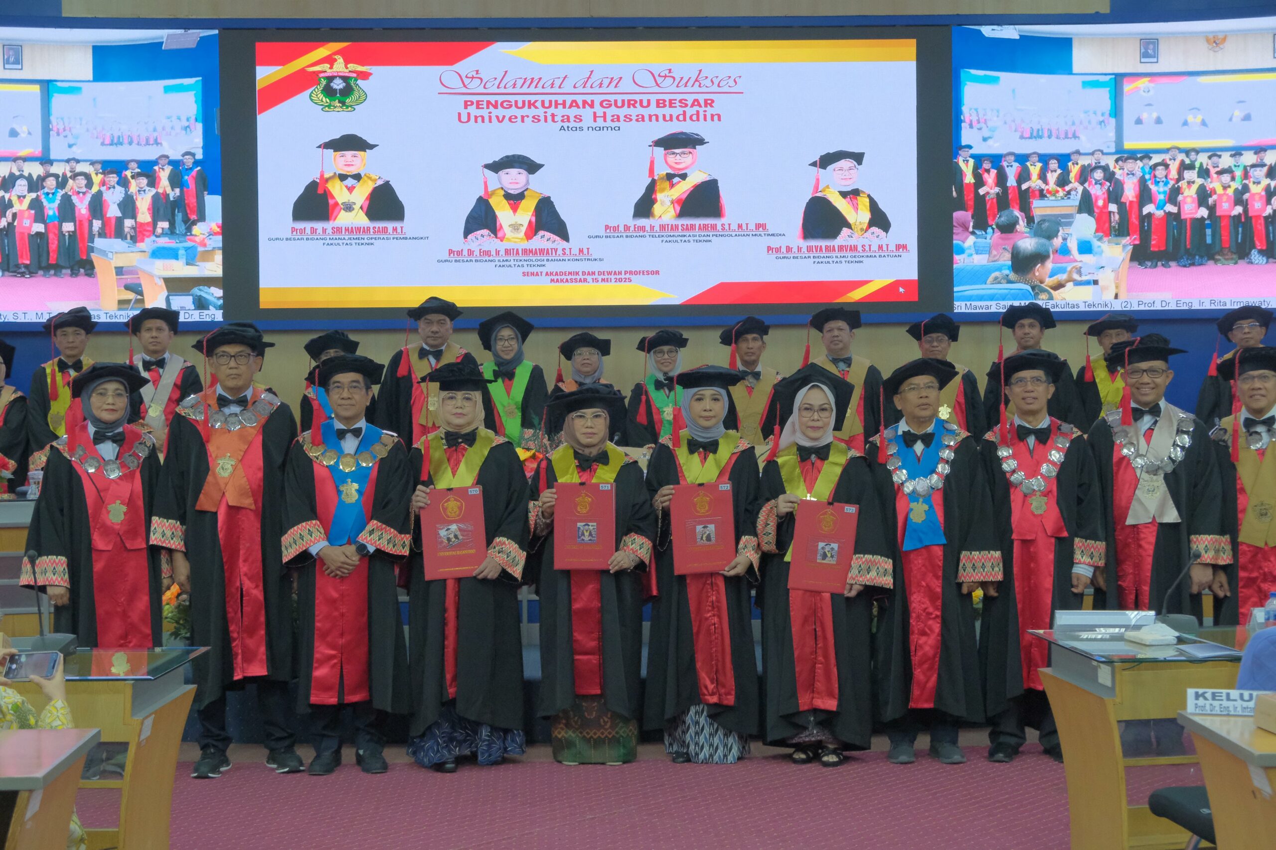 Unhas Kukuhkan 4 Guru Besar di Fakultas Teknik, Paparkan Gagasan Strategis untuk Pembangunan Berkelanjutan