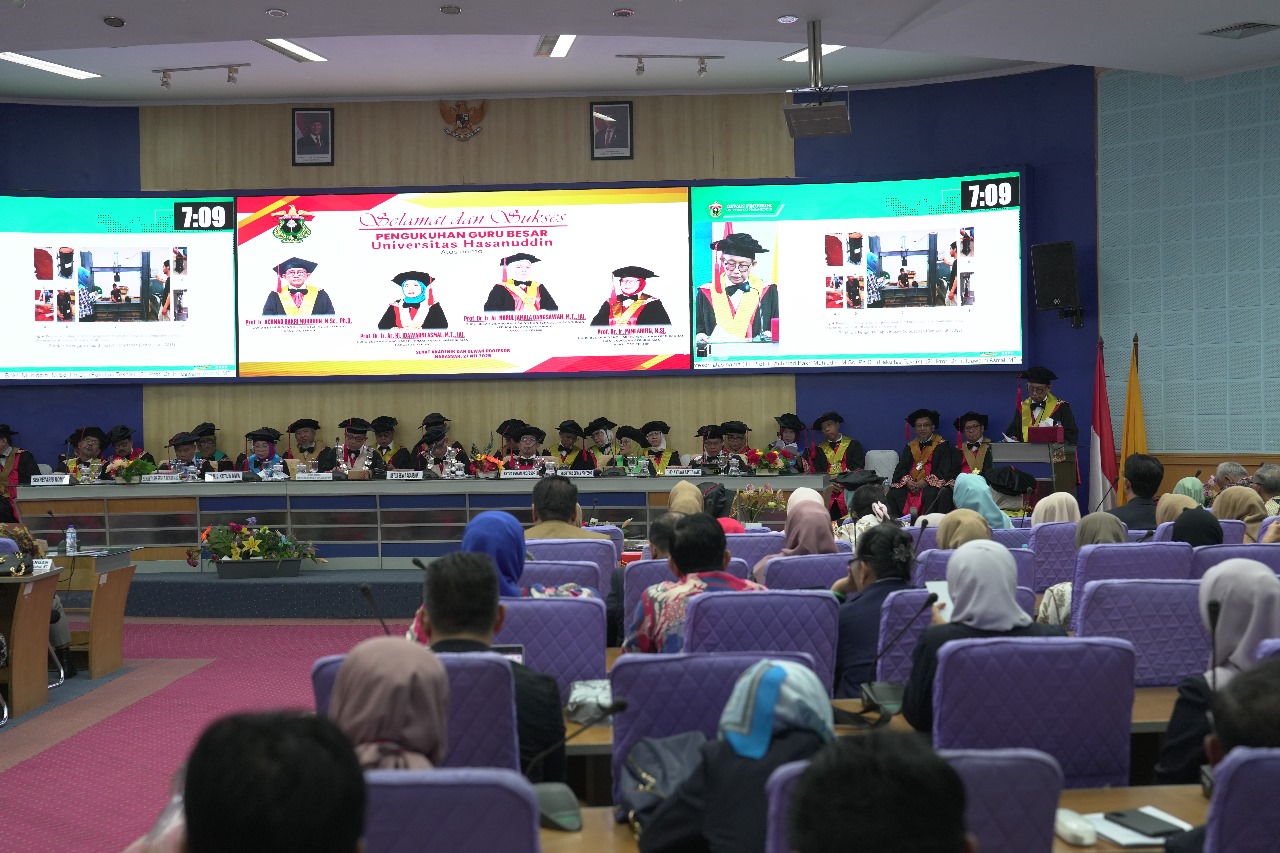 4 Guru Besar Fakultas Teknik Unhas Dikukuhkan, Dorong Produktivitas Akademik