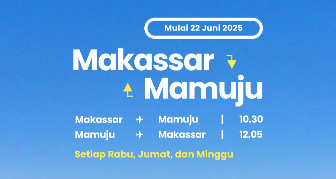 Rute Mamuju–Makassar Dibuka Lagi, Batik Air Terbang 3 Kali Seminggu