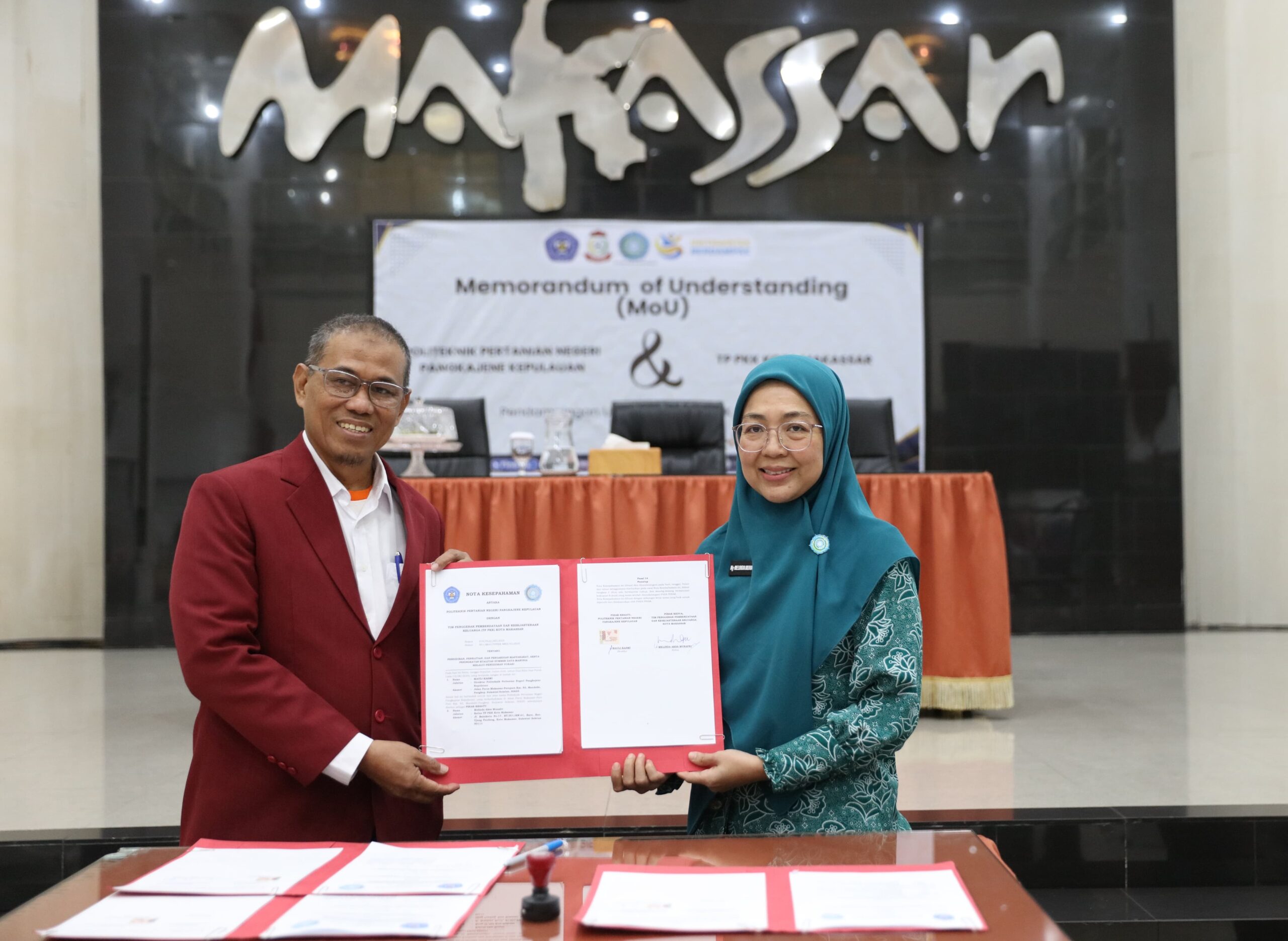 Ketua TP PKK Kota Makassar Saat Buka Sosialisasi Kampung Mandiri yang Dirangkaikan dengan Penandatanganan Kerja Sama Antara TP PKK dan Politeknik Pertanian Negeri Pangkep di Baruga Rujab Wali Kota Makassar.