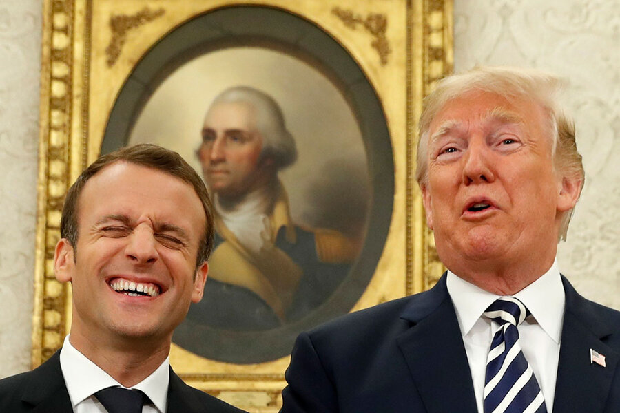 Presiden AS, Donald Trump (Kanan) dan Presiden Prancis, Emmanuel Macron (Kiri)